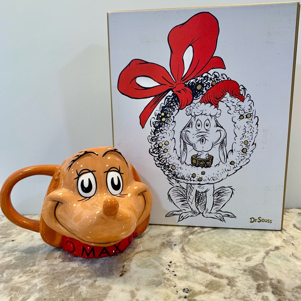 Dr. Seuss’s The Grinch Max mug and Max Christmas Sign